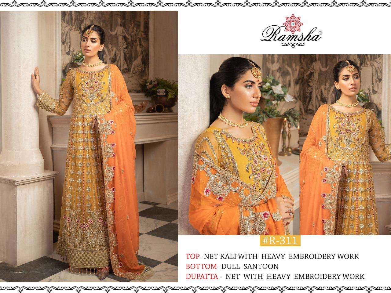 Ramsha 311-314 Series Vol-12 Georgette Net Embroidery Salwar Kameez