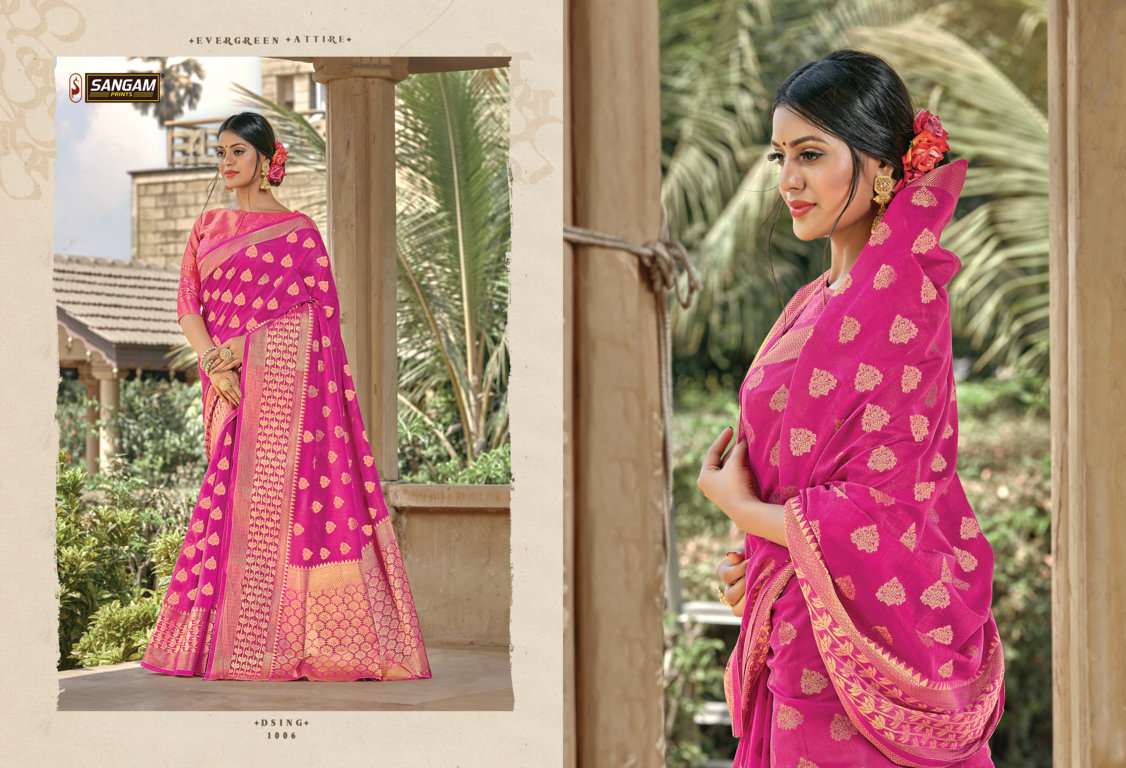 Sangam Prints Vartika Series 1001-1006 Handloom Cotton Saree