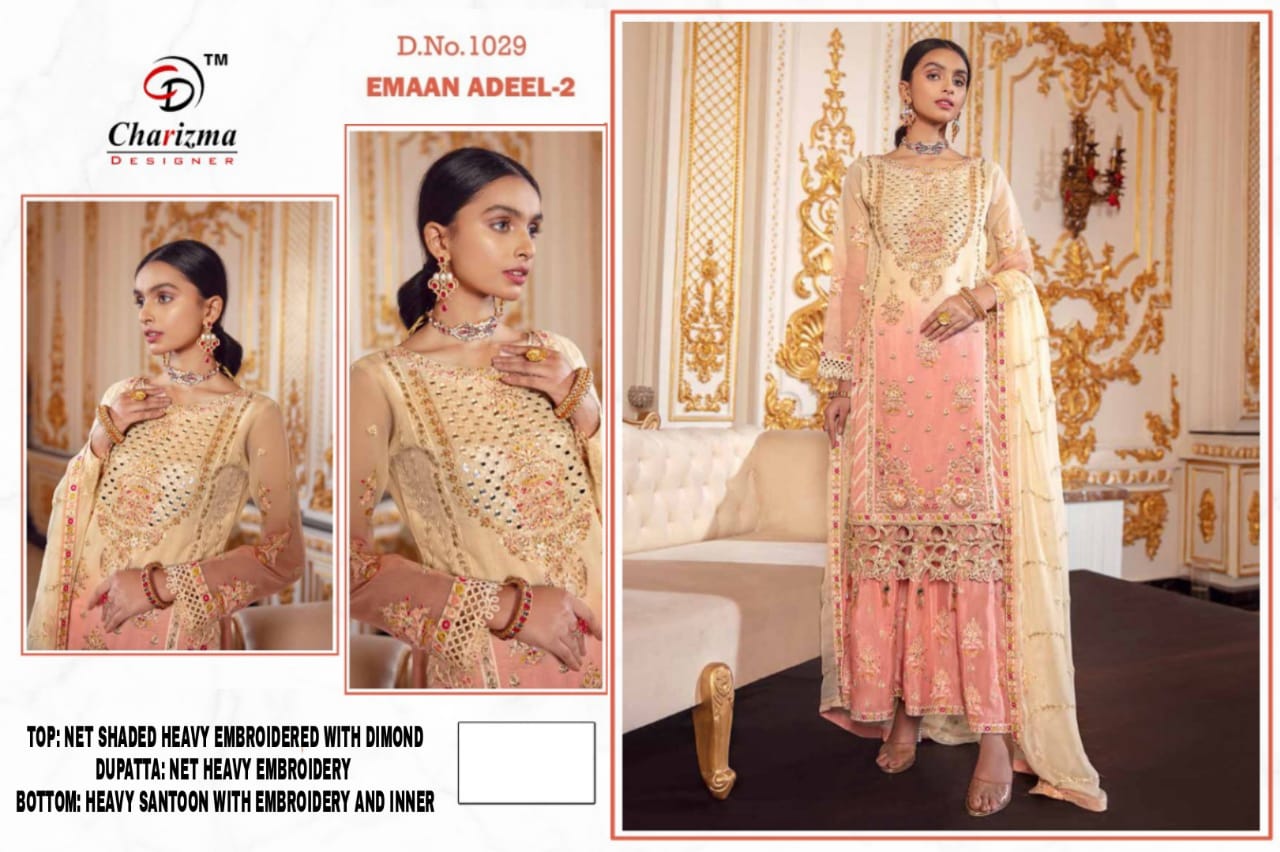 Charizma Designer Emaan Adeel-2 Series 1029 Designer Butterfly Net Suit