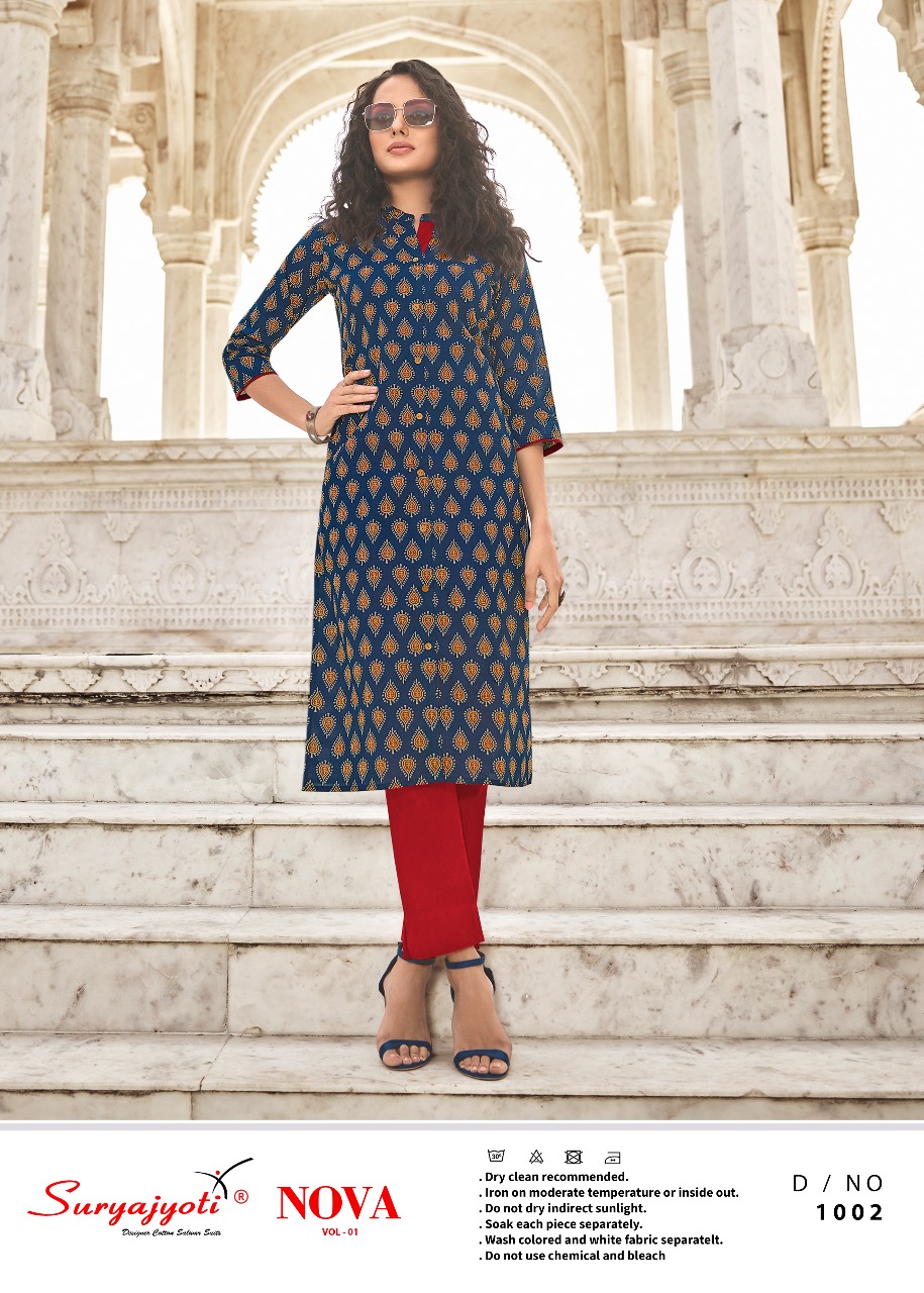 Suryajyoti Nova Vol-1 Series 1001-1010 Lawn Cotton Kurti