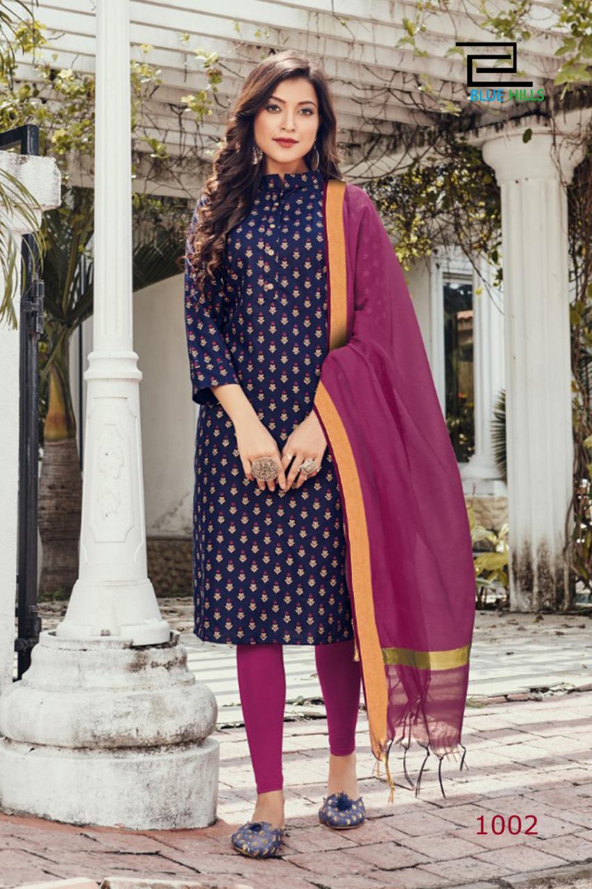 Samantha 3.0 Designer Cotton Flex Print Kurti With Dupatta