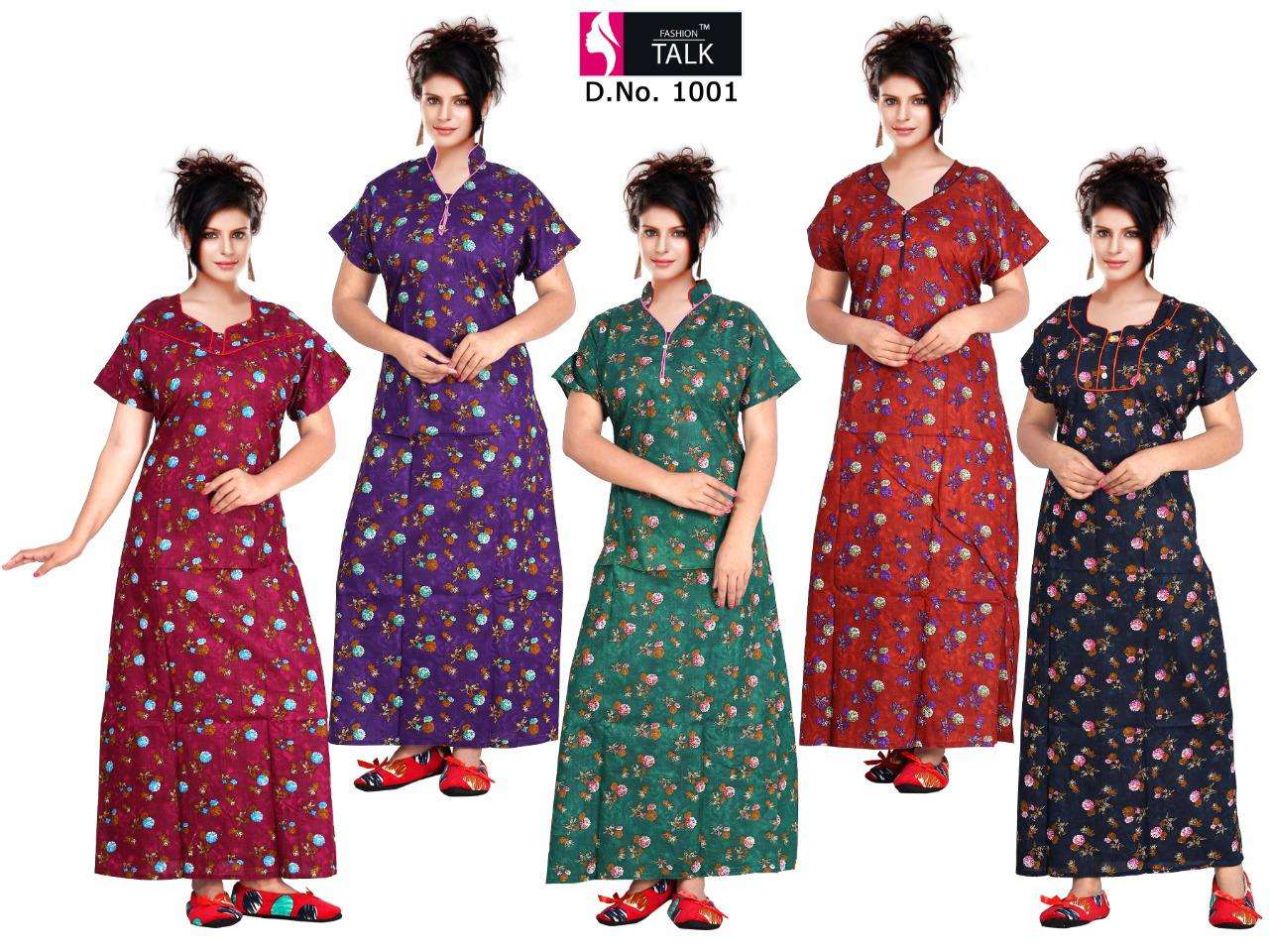 Fashion Talk Dno 1001 Heavy Printed Cotton Nighty Gown