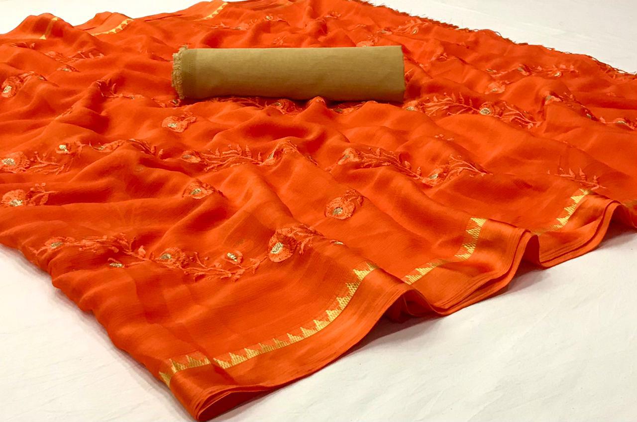 Bt-11 Designer Siffon Viscose Saree