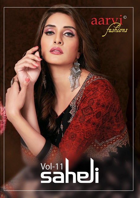 Aarvi Saheli Vol-11 Series 2101-2115 Heavy Cotton Print Unstitched Suit