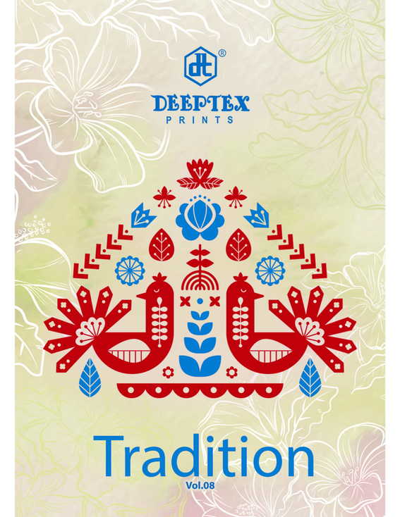 Deeptex Prints Traditional Vol-8 Series 8001-8010 Pure Cotton Suit