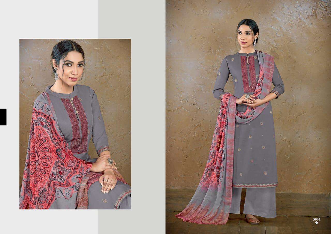 Riana Vivya Series 5000-5007 Satin Elegant Salwar Kameez