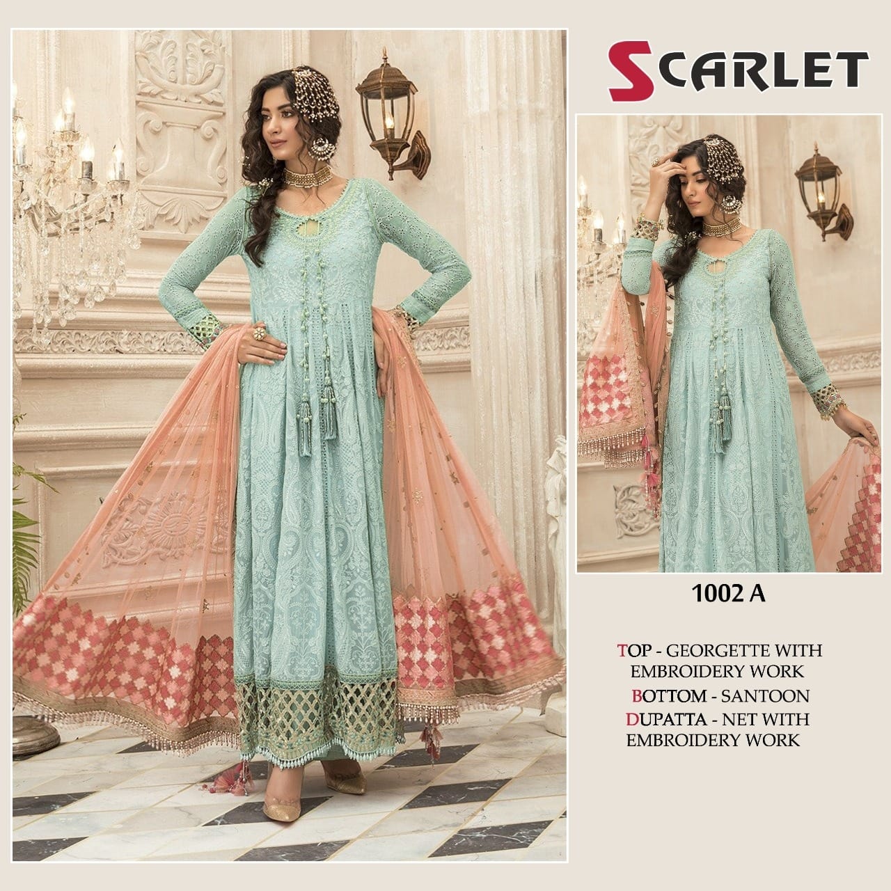 Scarlet 1002-a Designer Georgette Suit