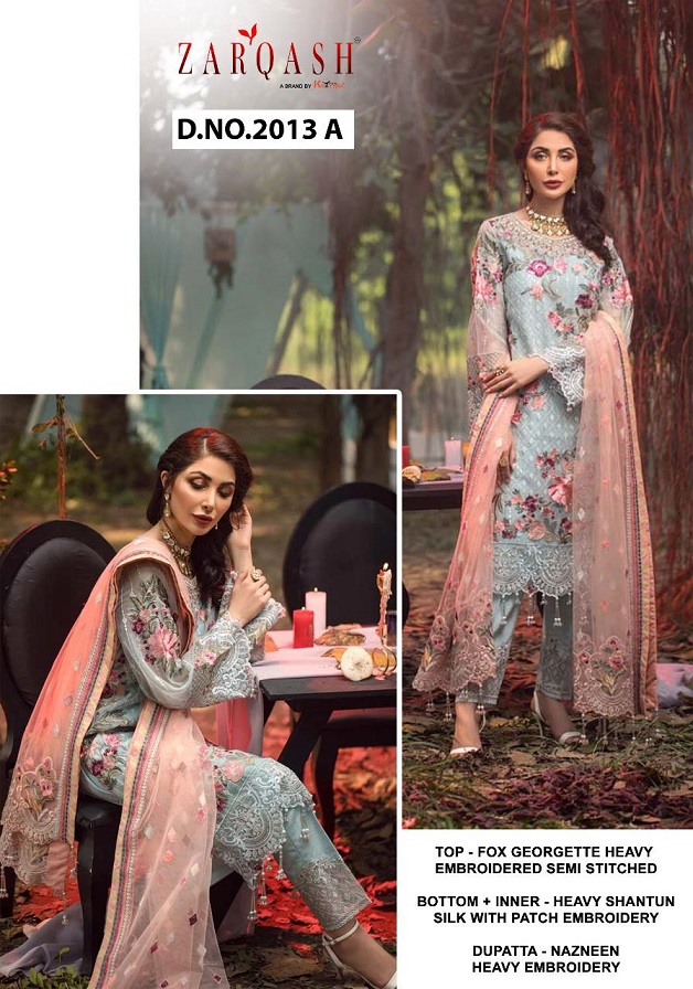 Khayyira Zarqash Adans Hits Series 2013 Faux Georgette Suit