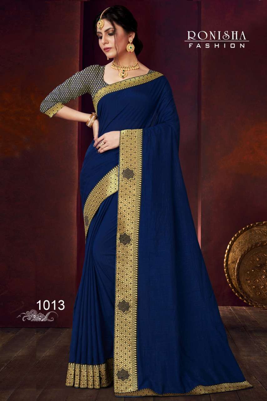 Ranjna Saree Krispy Series 1009-1016 Fancy Border Blouse Saree