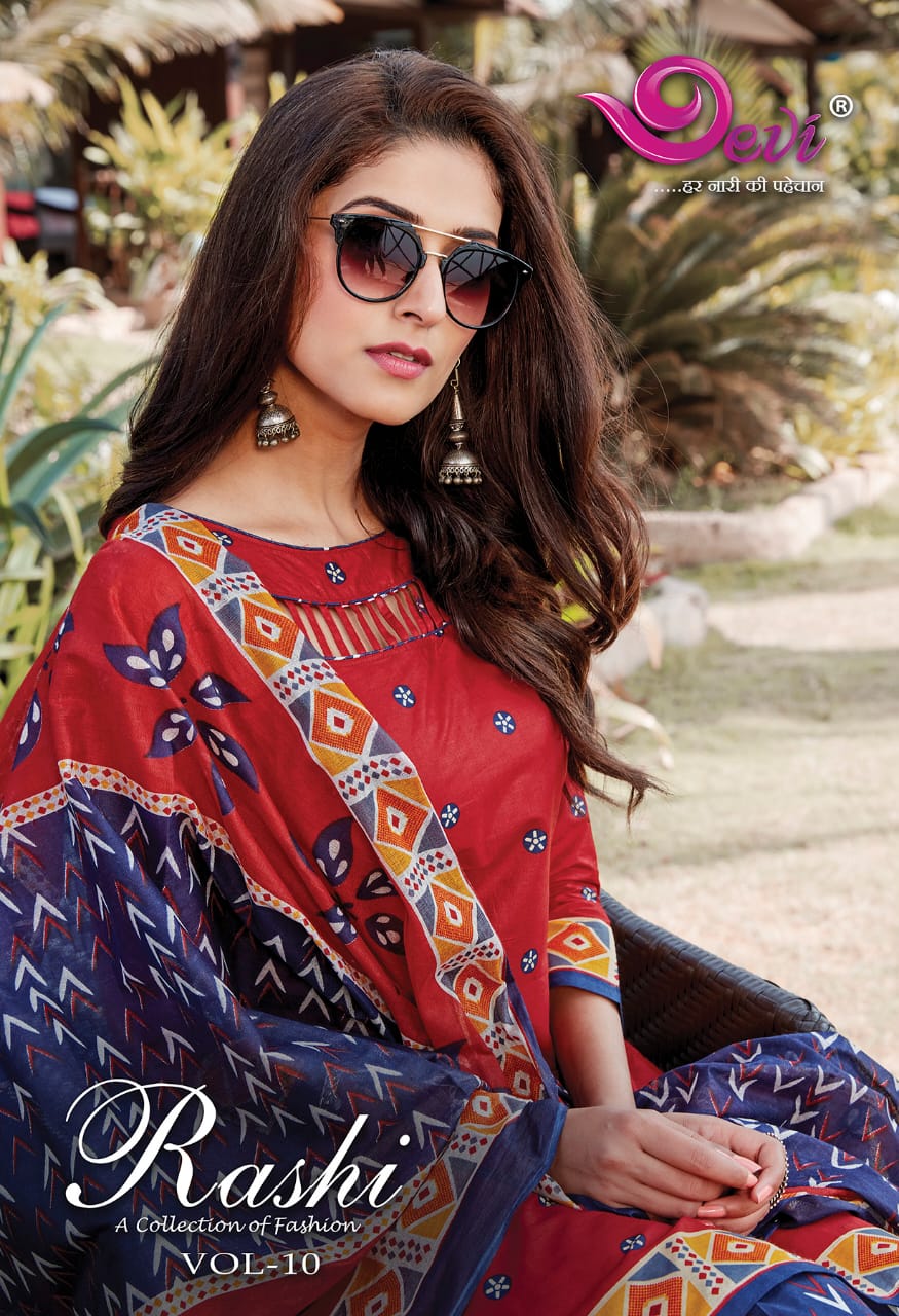 Devi Rashi Vol-10 Series 10001-10012 Printed Cotton Suit