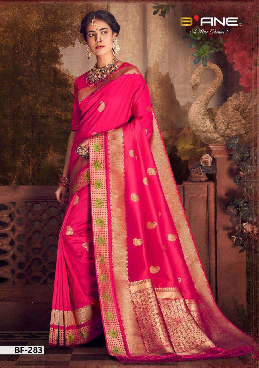 B Fine Kalakari 281-300 Series Silk Classy Look Indian Wedding Saree