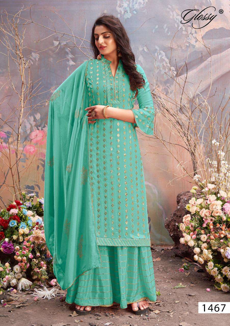 Glossy Mahek 1467 Viscose Chinon Ethnic Stylish Suits