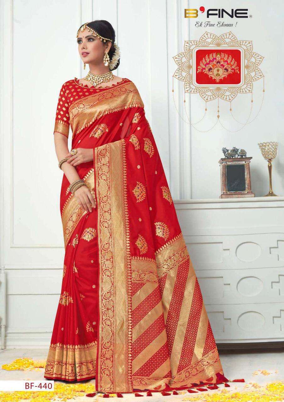 B Fine Aks 440-457 Series Silk Wedding Fancy Sarees