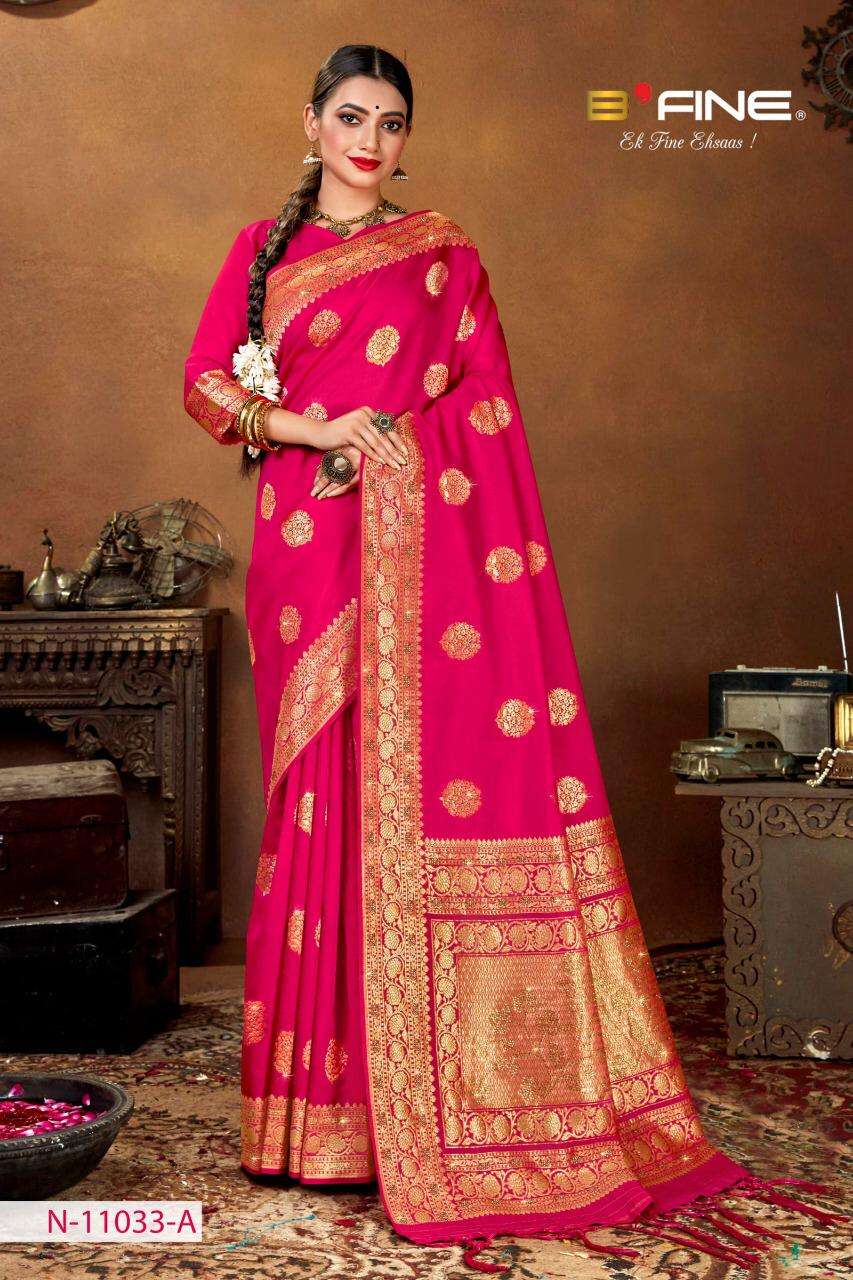 B Fine Aakriti Series 11033 Silk Party Wear Good Looking Sarees