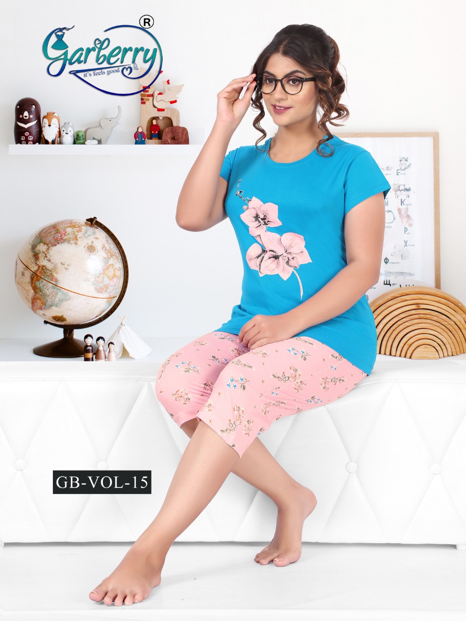 Garberry Gb Vol-15 Cotton Stretchable Ready To Wear Night Suit