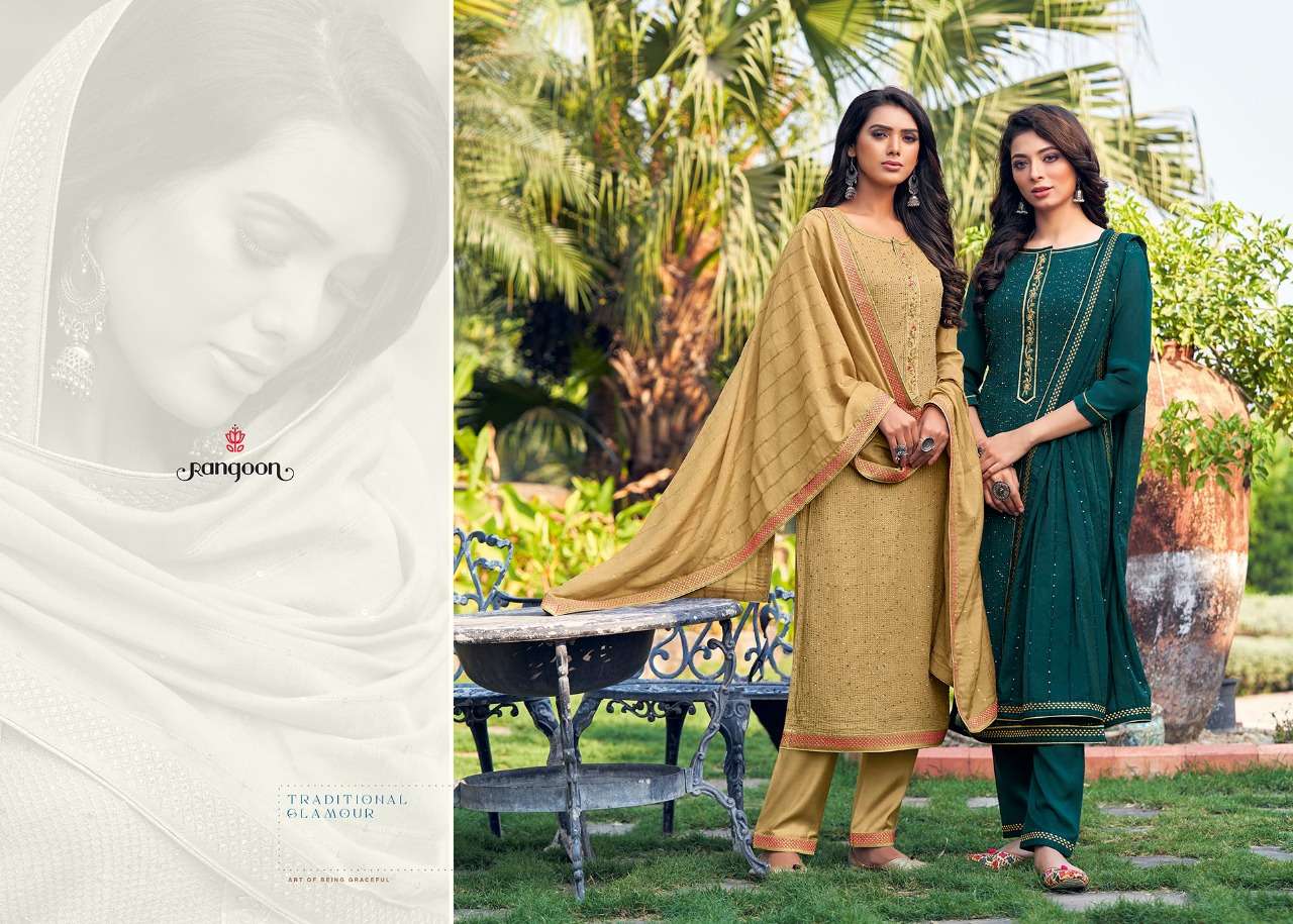 Golden Touch By Rangoon Lucknowi Work Readymade Salwar Kameez