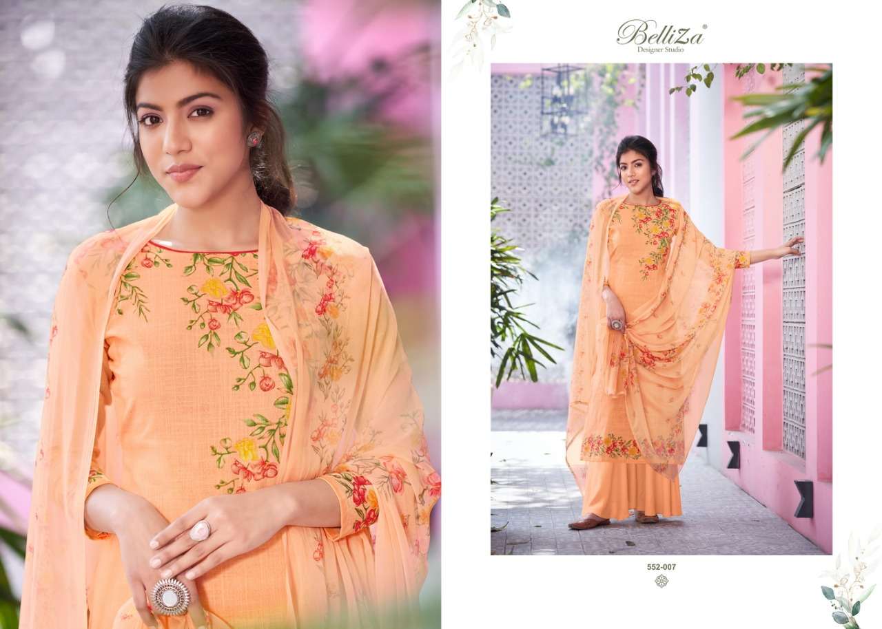 Belliza Helix Vol-2 Series 552001-552010 Cotton Linen Digital Suit