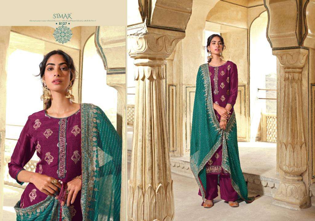 Glossy Sana Series 8127-8130 Viscose Dola Jacquard Suits