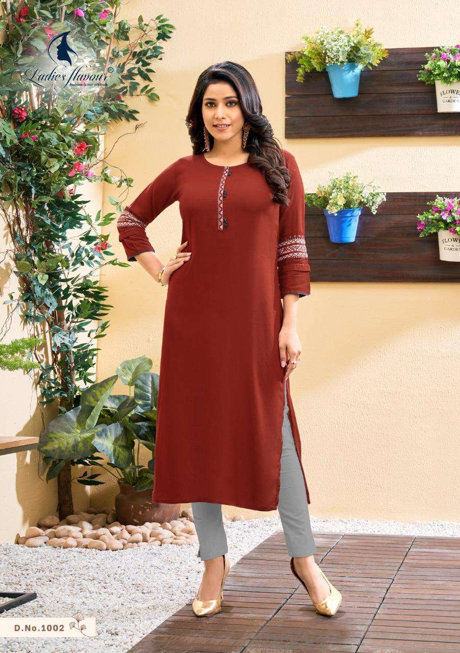 Ladies Flavour Serena Vol-4 Series 1001-1006 Rayon Kurtas