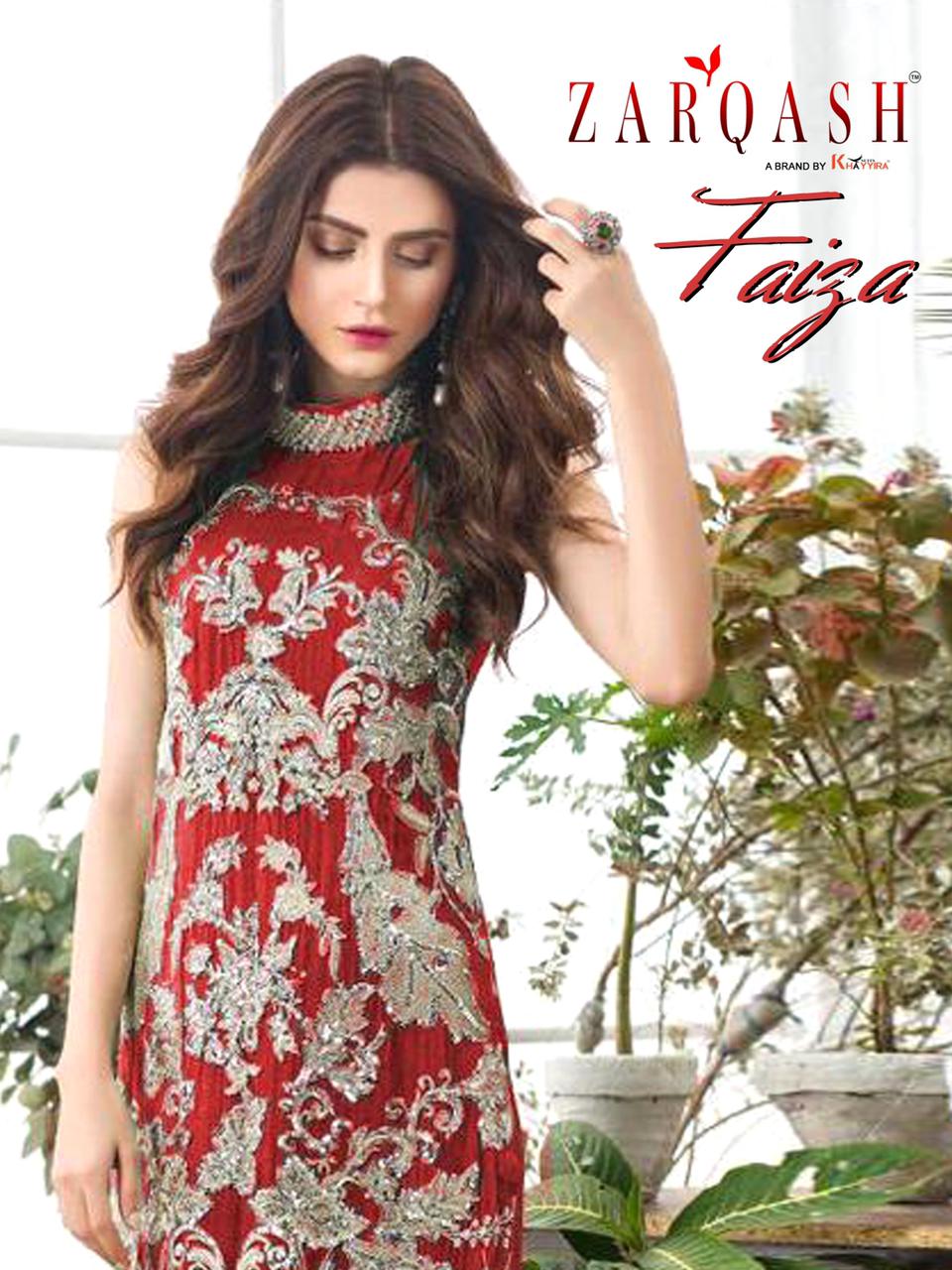 Khayyira Suits Zarqash Faiza Designer Faux Georgette Suit