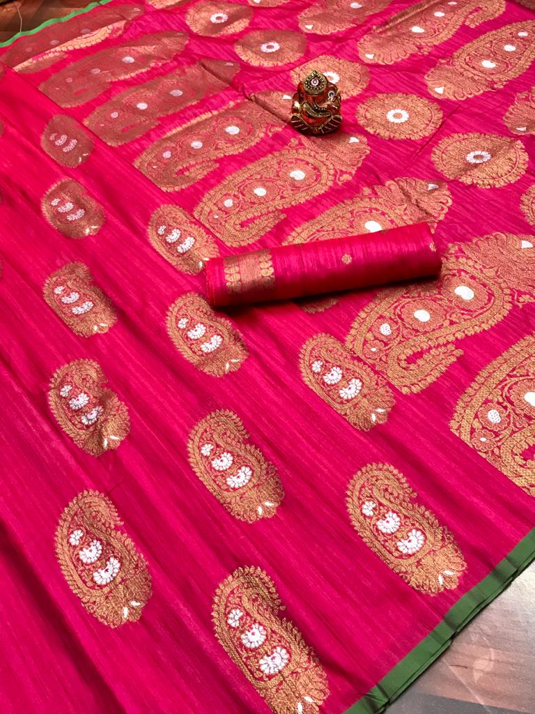 Bt-06 Designer Soft Banarasi Craft Silk Saree