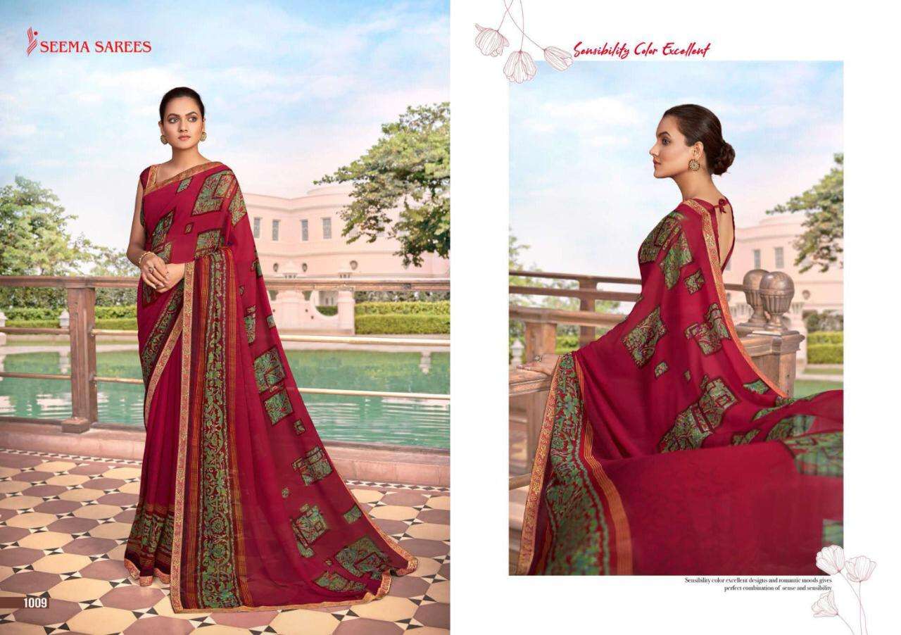 Seema Sarees Soch Vol-9 Series 1001-1010 Georgette Printed Sarees