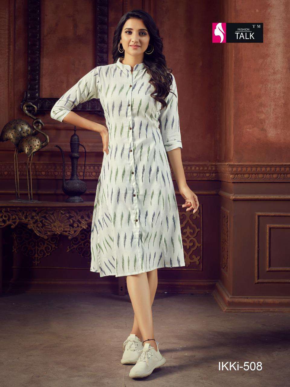 Fashion Talk Rayon Ikki Vol-5 Series 501-510 Heavy Rayon Ikkat Print Kurti