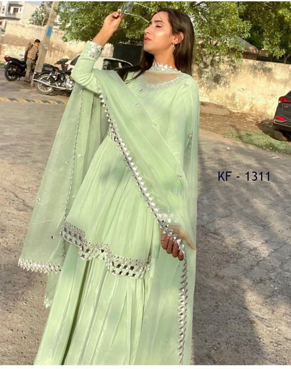 Bt-13 Designer Heavy Georgette Suit With Plazzo