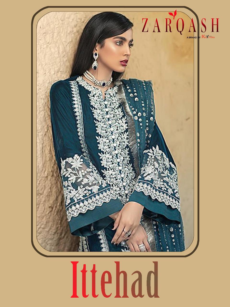 Khayyira Suits Zarqash Designer Faux Georgette Suit