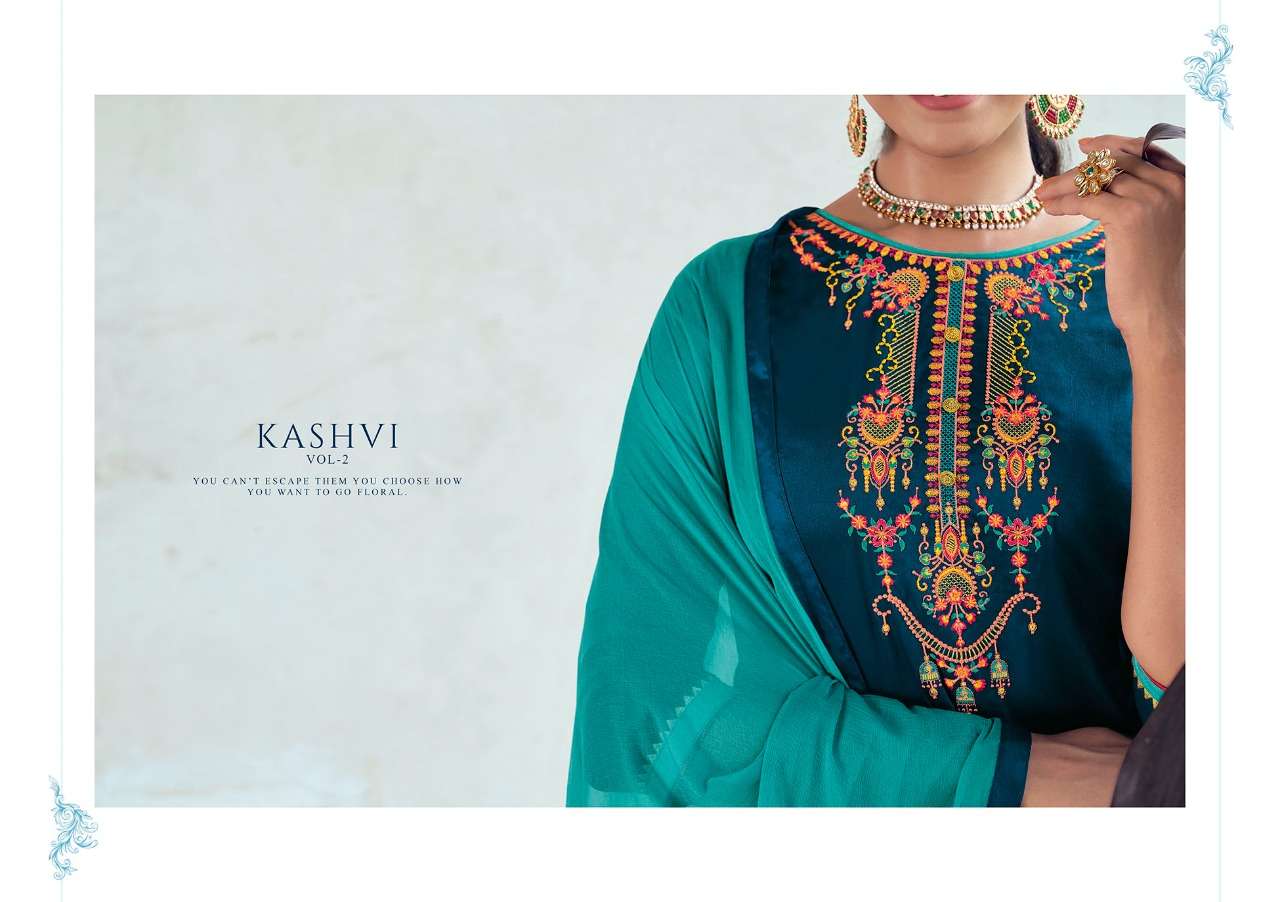 Kashvi Vol 2 By Kalarang Jam Silk Cotton Lehenga Style Salwar Kameez