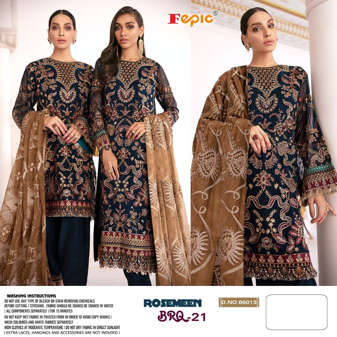 Fepic Rosemeen Brq 21 66013 Designer Georgette Suit