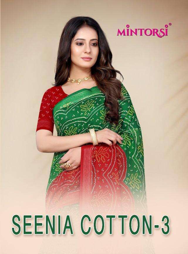 Seenia Cotton Vol 3 By Mintorsi Cotton Silk Printed Sarees