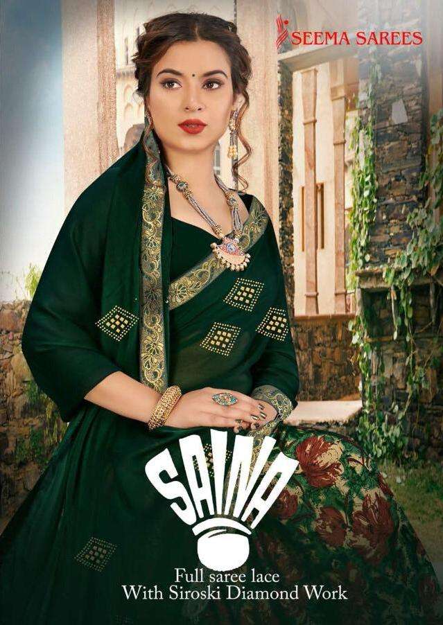 Seema Saree Saina Series 1001-1008 Black Rangoli Printed Saree