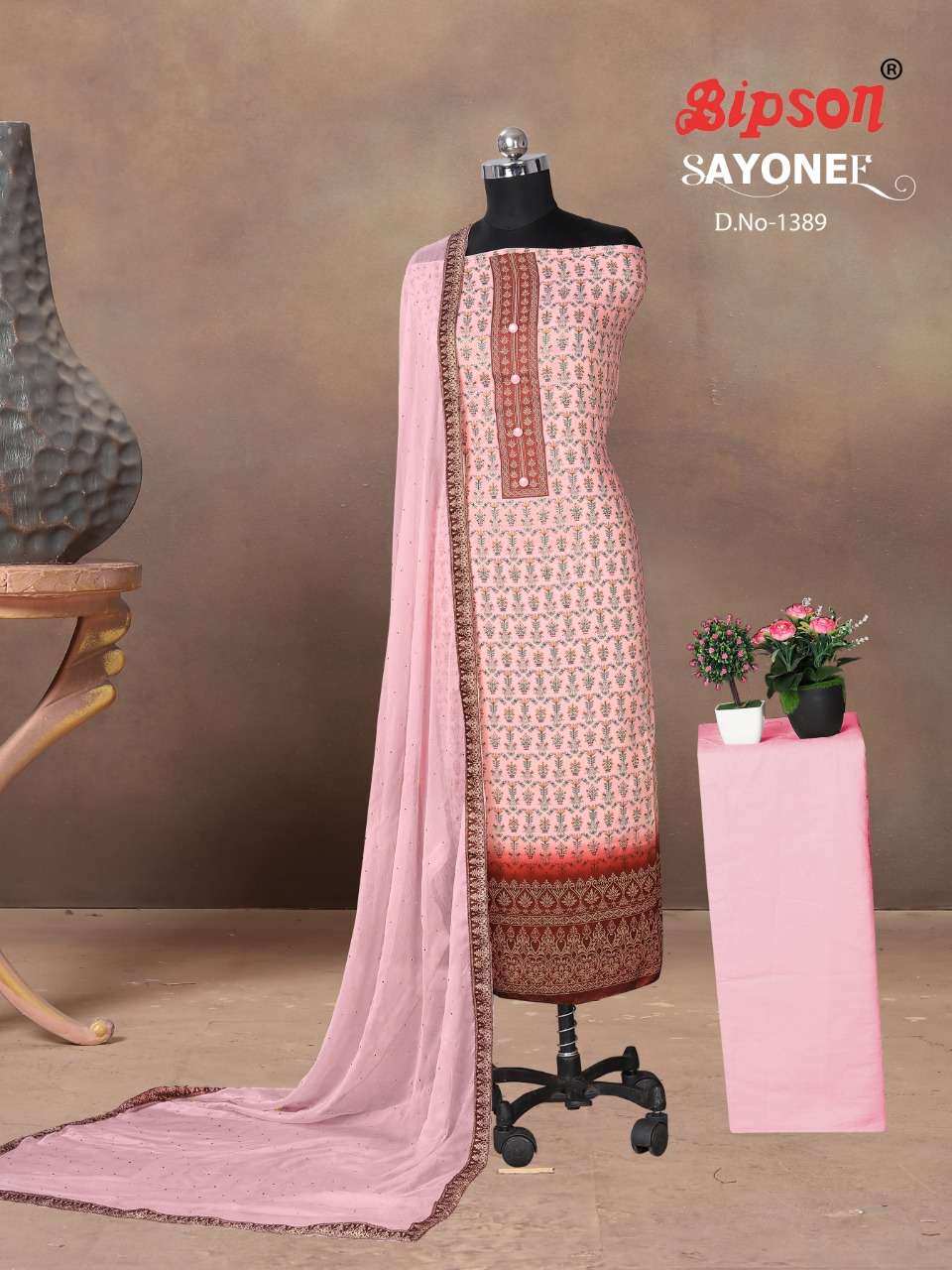 Bipson Sayonee 1389 Cotton Satin Printed Salwar Kameez