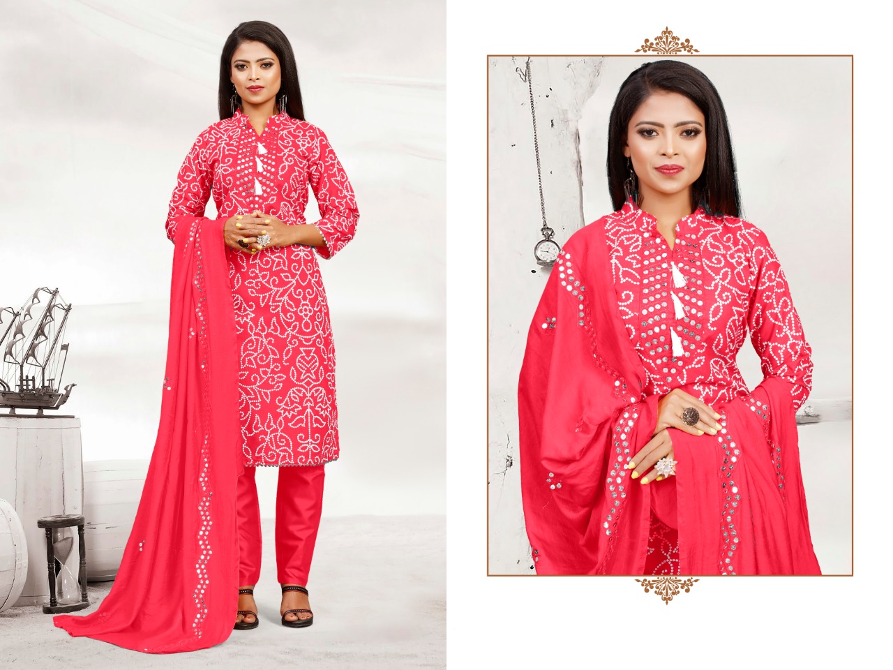 Bt-07 Designer Slub Cotton Suit