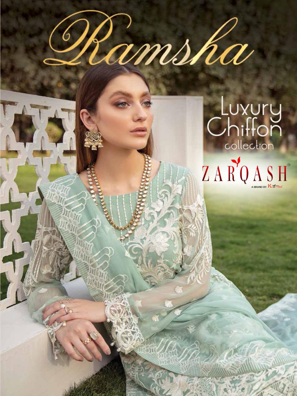 Khayyira Suits Zarqash Ramsha Luxury Chiffon Collection Designer Faux Georgette Suit