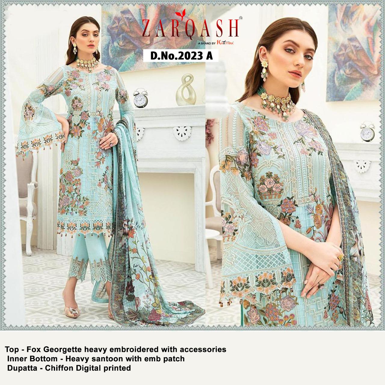 Khayyira Suits Zarqash Dynamic 2023 Designer Faux Georgette Suit