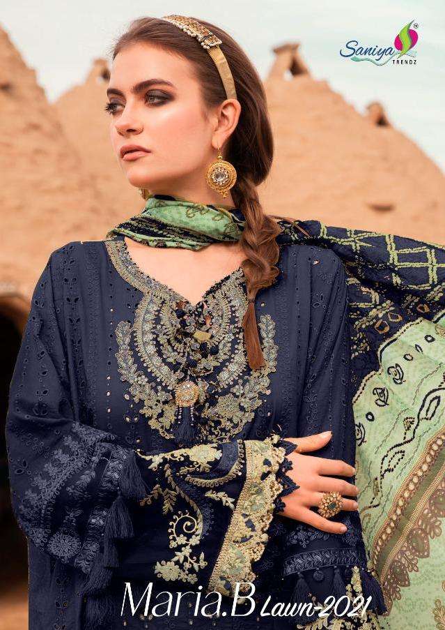 Saniya Maria B Lawn 2021 Series 201 Cambric Cotton Pakistani Dresses