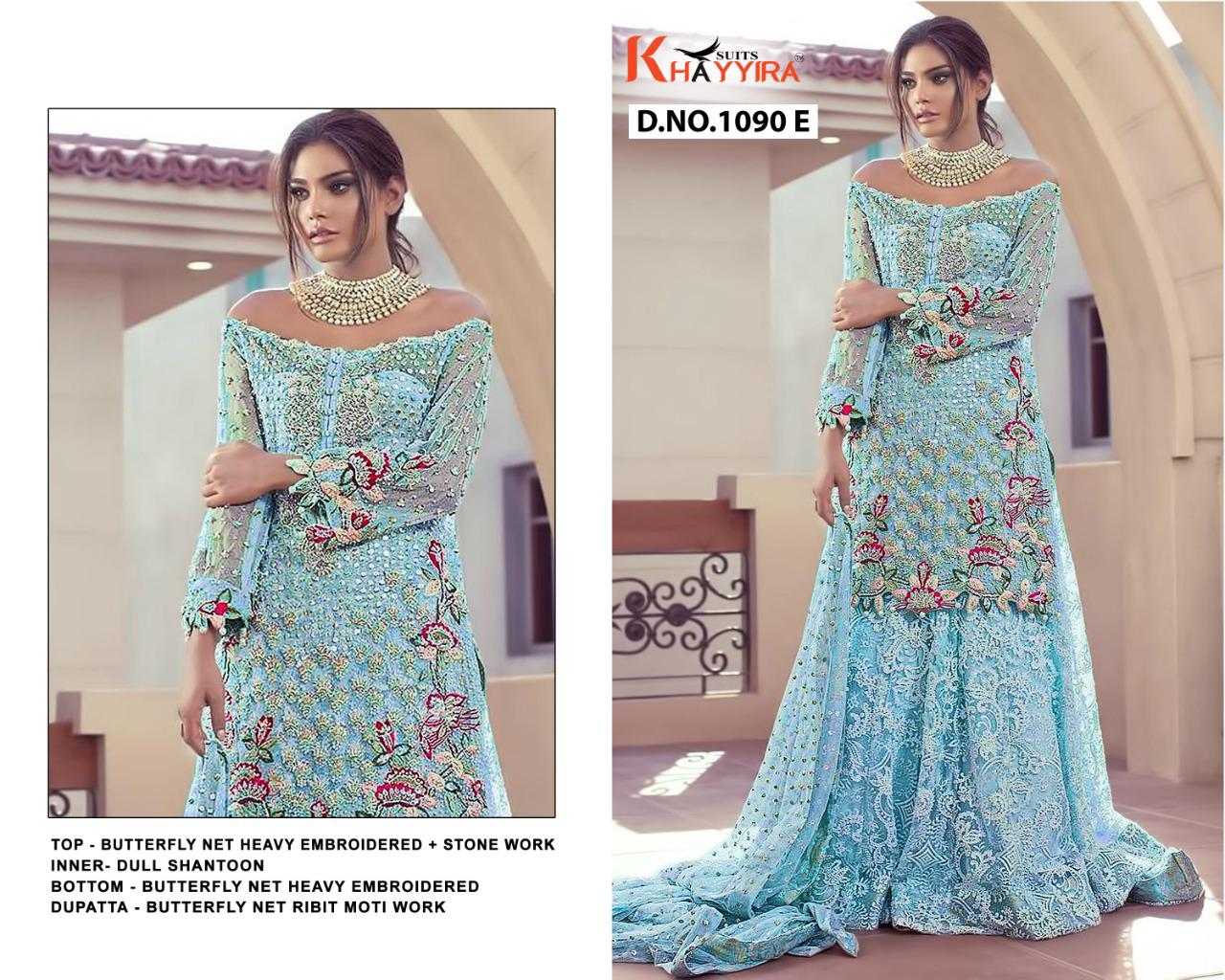 Khayyira Suits Saira Dn 1090e Designer Heavy Butterfly Net Suit