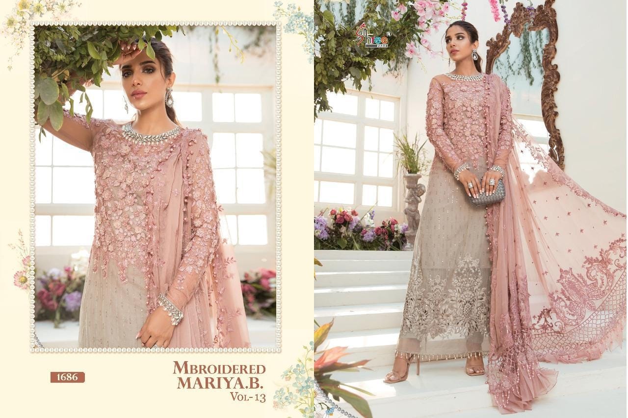 Shree Fabs Mbroidered Mariya B Vol-13 Designer Organza Suit