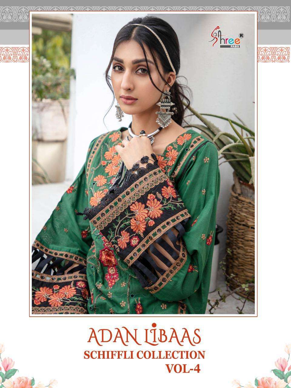 Shree Fabs Adan Libas Schiffli Vol-4 Series 1740-1743 Cotton Pakistani Suit