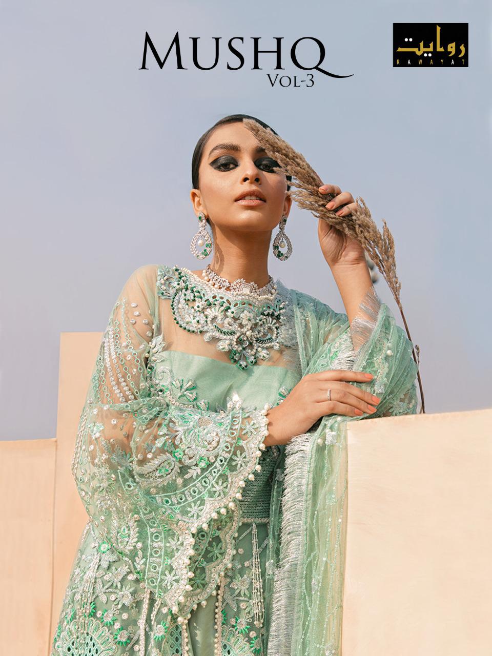 Rawayat Mushq Vol-3 Series 12006-12010 Butterfly Net Georgette Suit