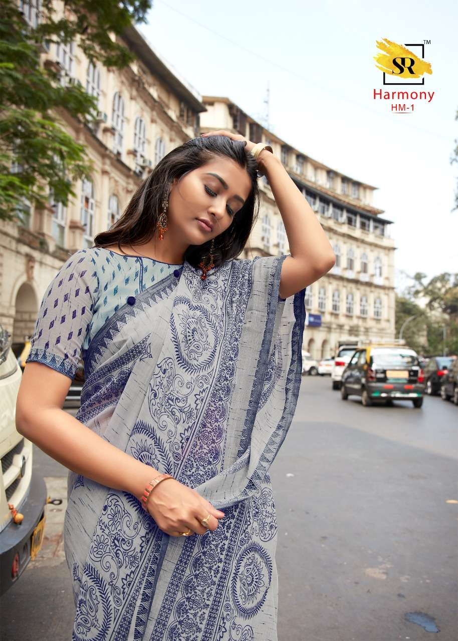 Sr Brand Harmony Hit List Series 1-10 Linen Printed Saree