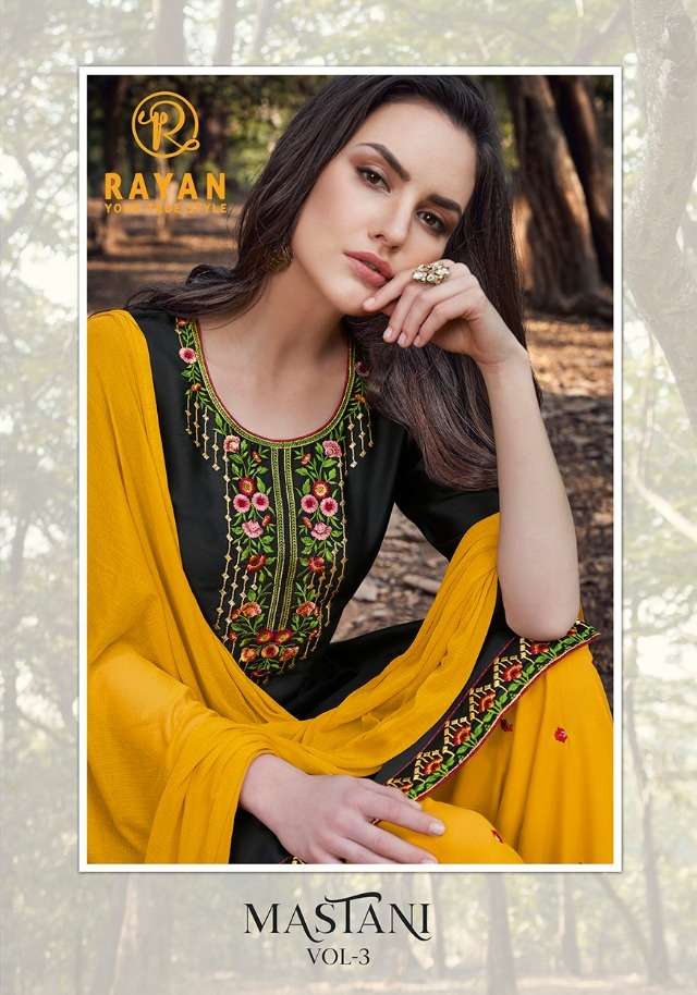 Baanvi Mastani Patiyala Vol-3 Series 3001-3008 Cotton Rayon Suit