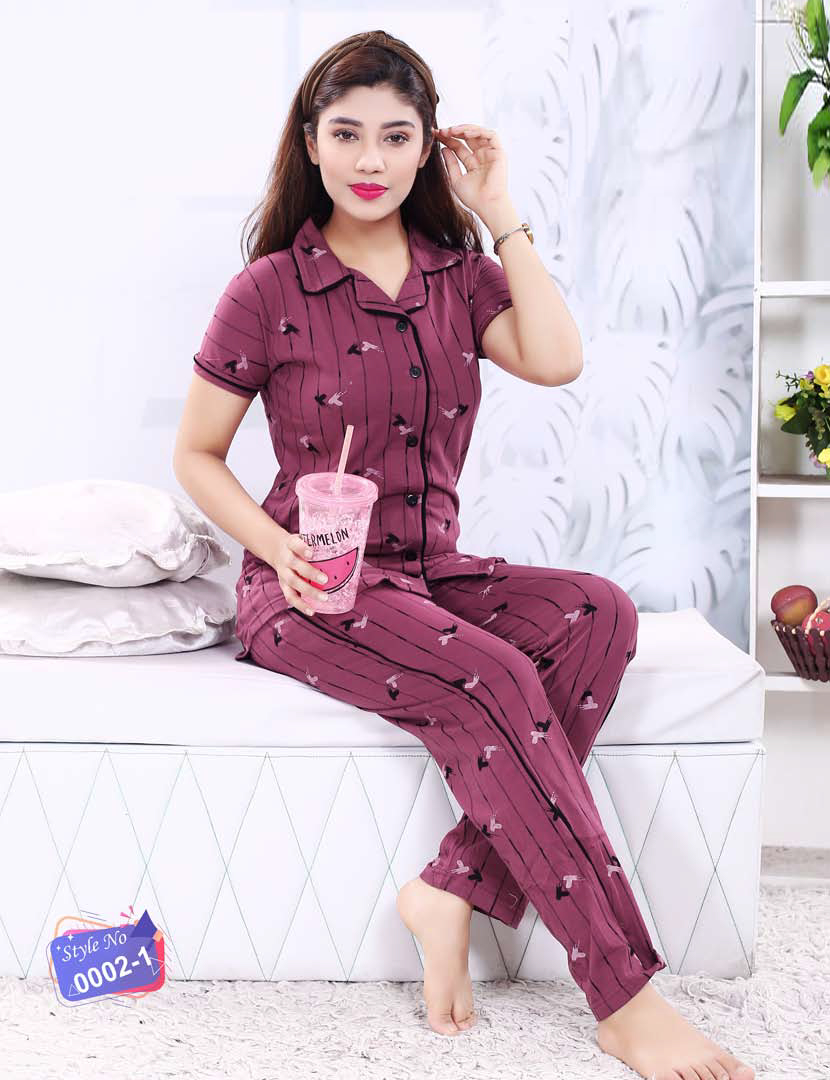 Vol-0002 Printed Ultra Premium Night Suit