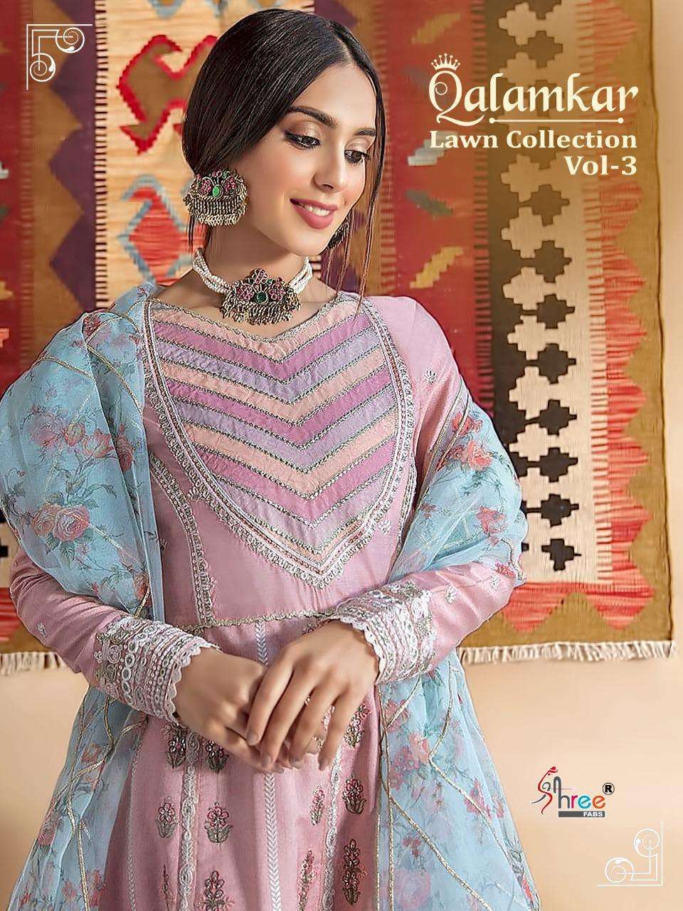 Shree Fabs Qalamkar Lawn Vol 3 Cotton Pakistani Exclusive Salwar Suits