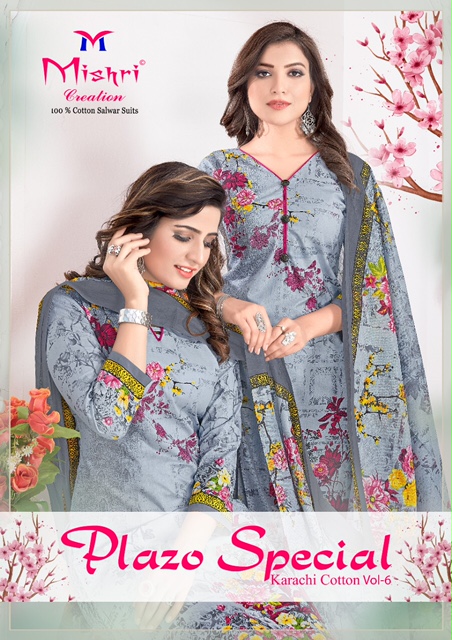 Mishri Creation Plazo Special Karachi Cotton Vol-6 Pure Cotton Suit