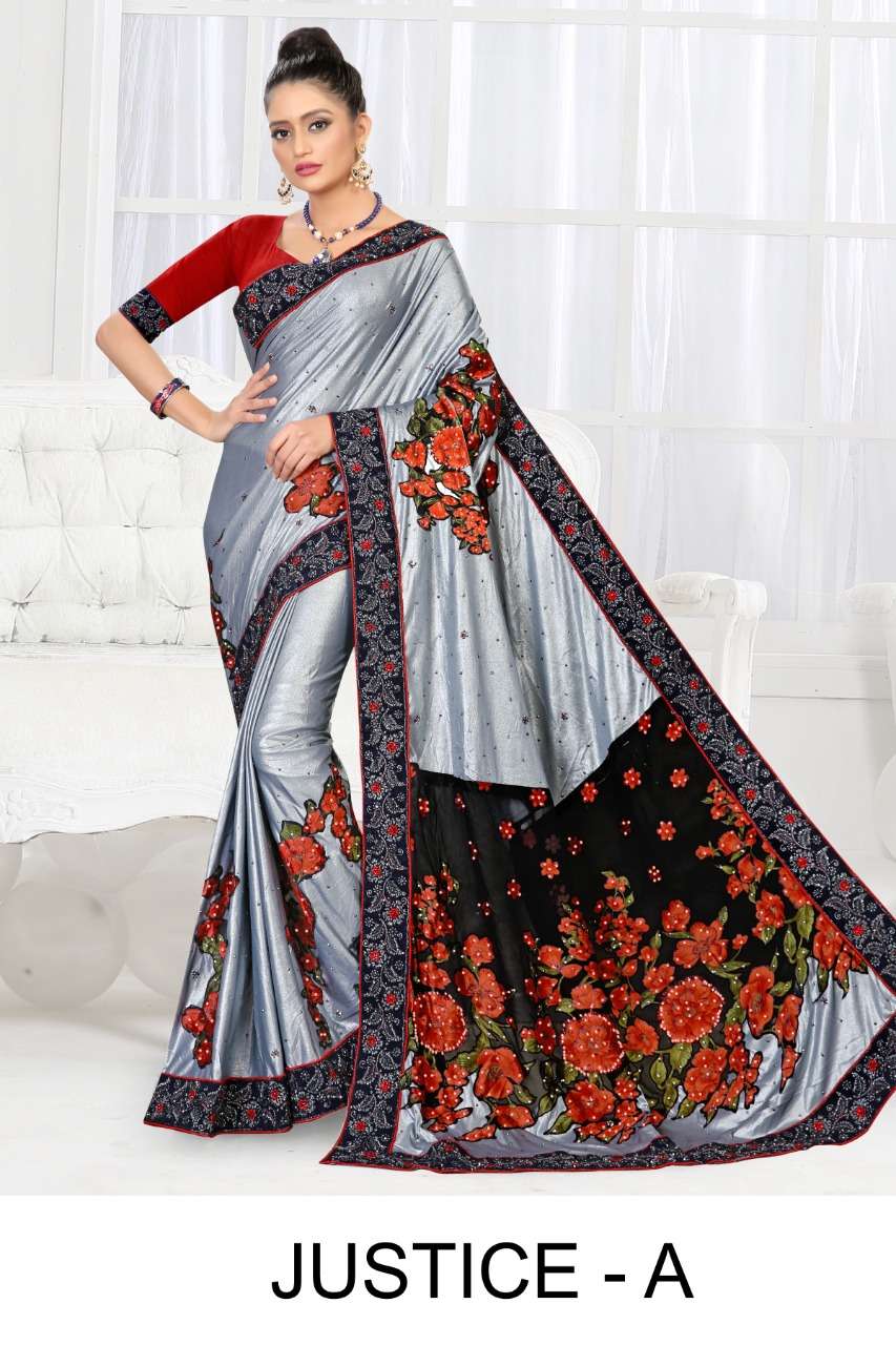 Ranjna Saree Justice Brasso Imported Lycra Bollywood Style Saree