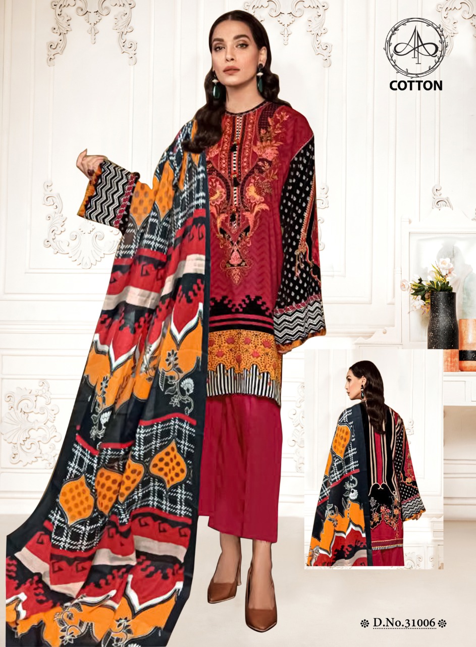 Afifaa Series 1001-1010 Printed Pure Cotton Pakistani Suit