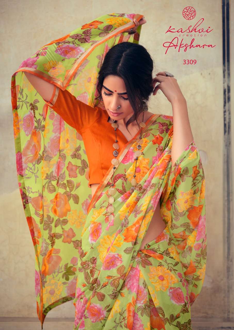 Akshara By Kashvi 60 Gram Chiffon Printed Daily Wear Sarees